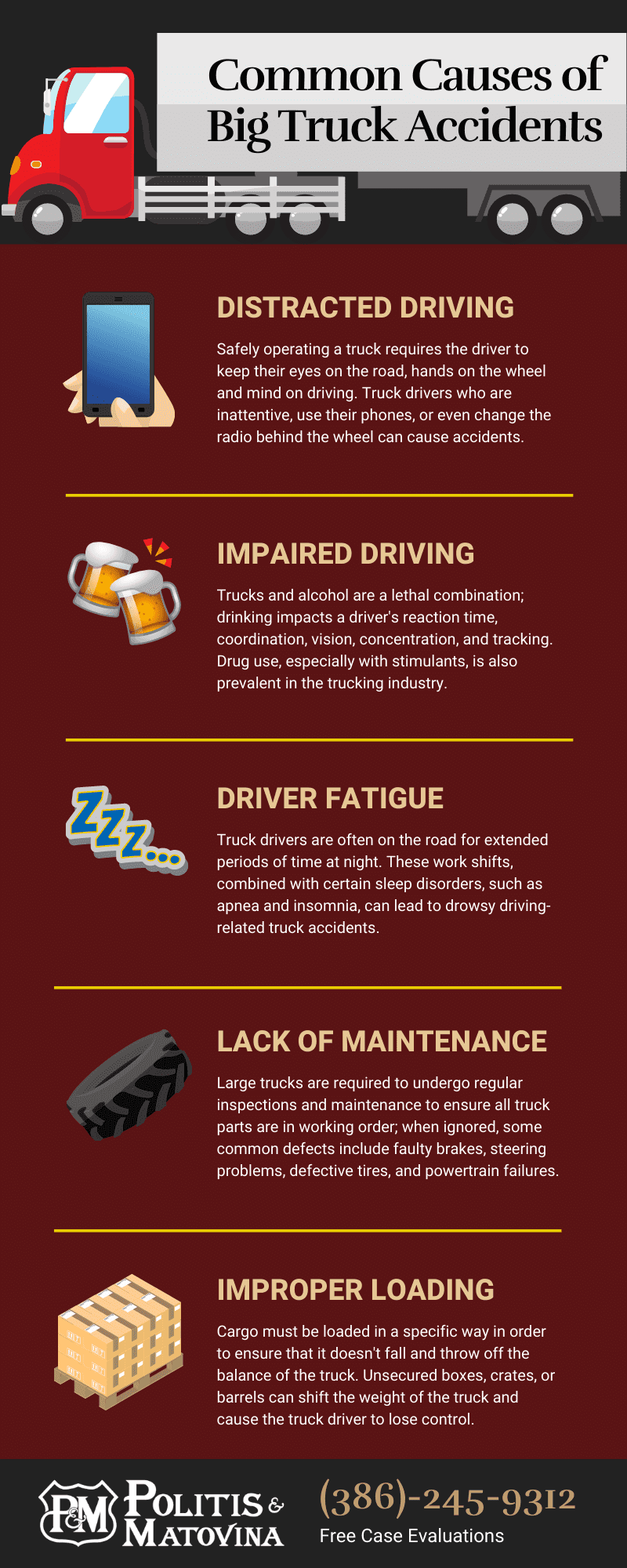 common causes of truck accidents infographic